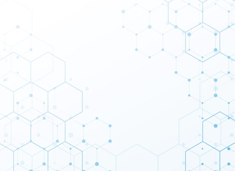 white background with blue tech hexagonal pattern design 1