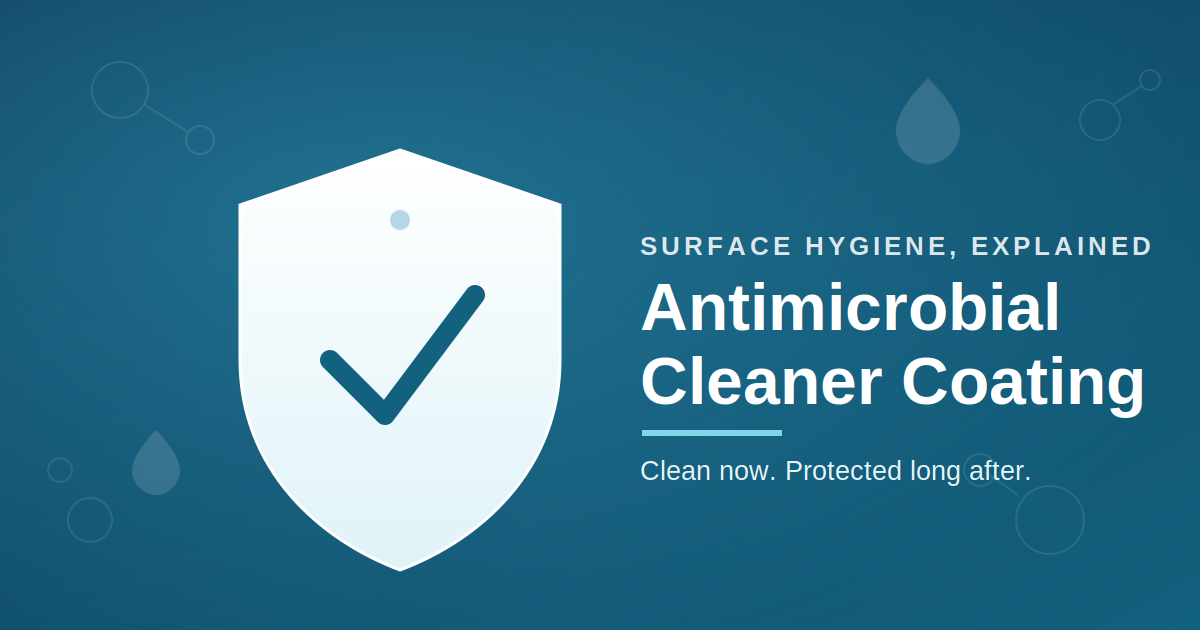 Antimicrobial cleaner coating shield icon representing long-lasting surface protection